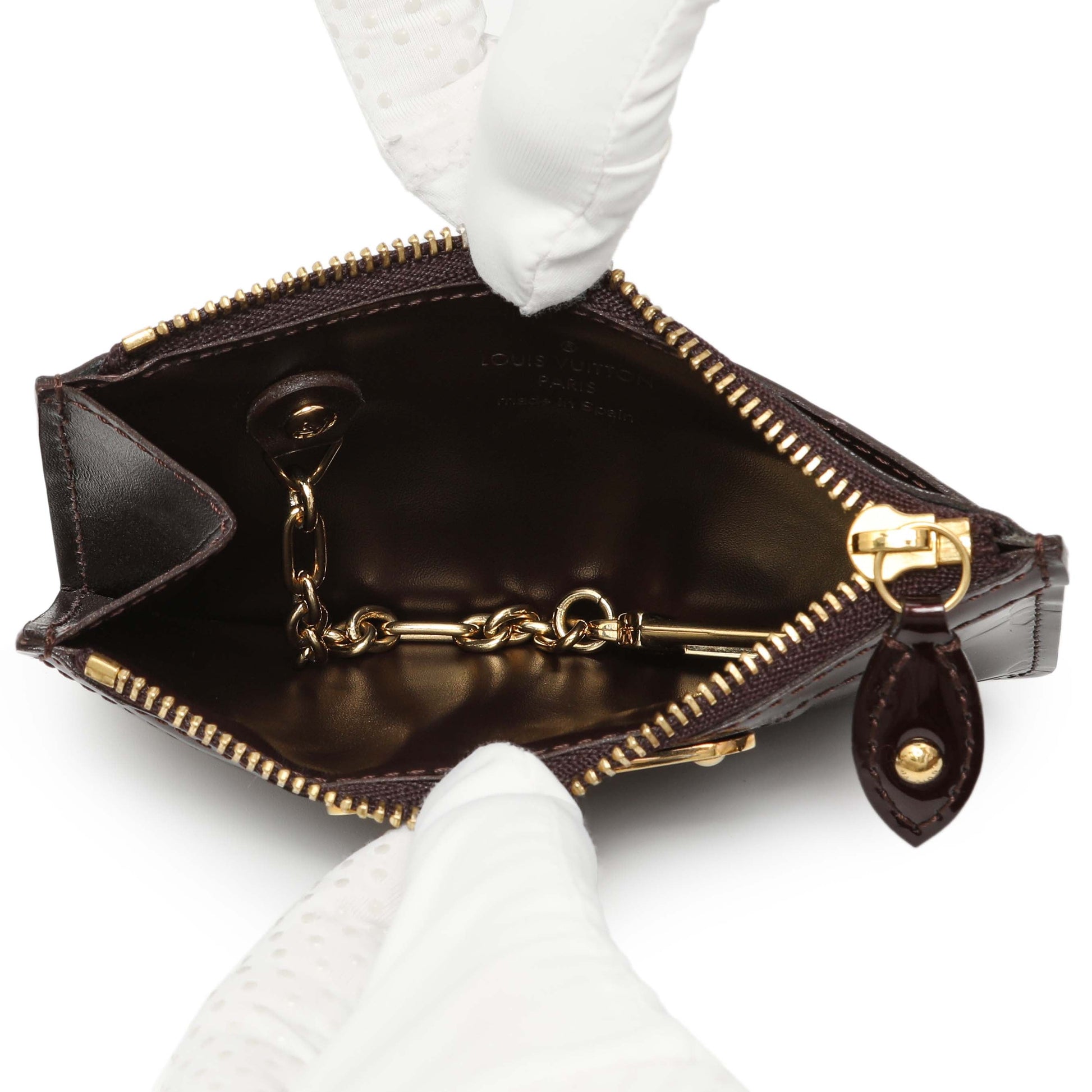 Exclusive Louis Vuitton Amarante Vernis Key Pouch — Top View