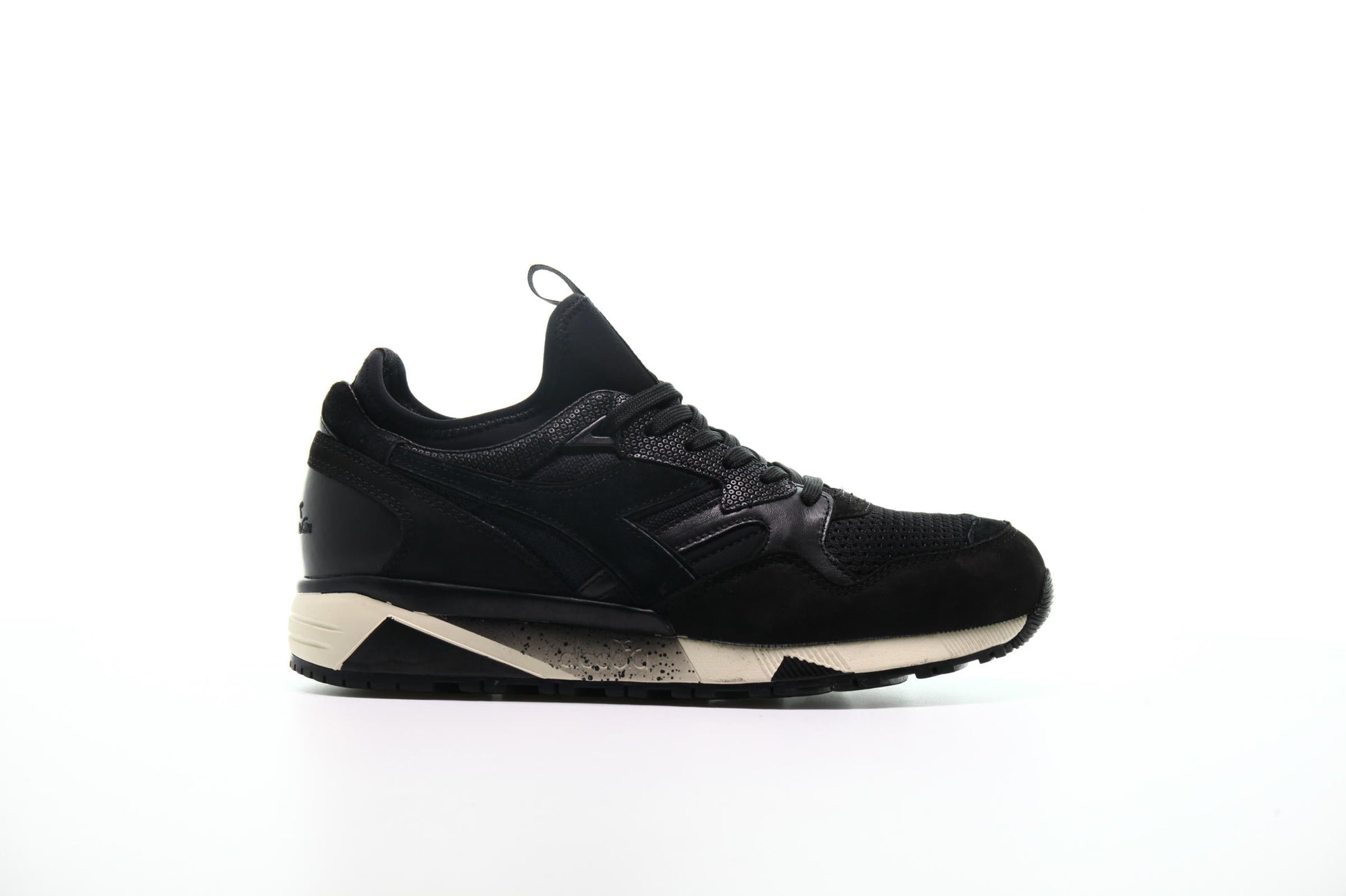 Exclusive Diadora N9002 Sock "Black" — 1.5 — Front View