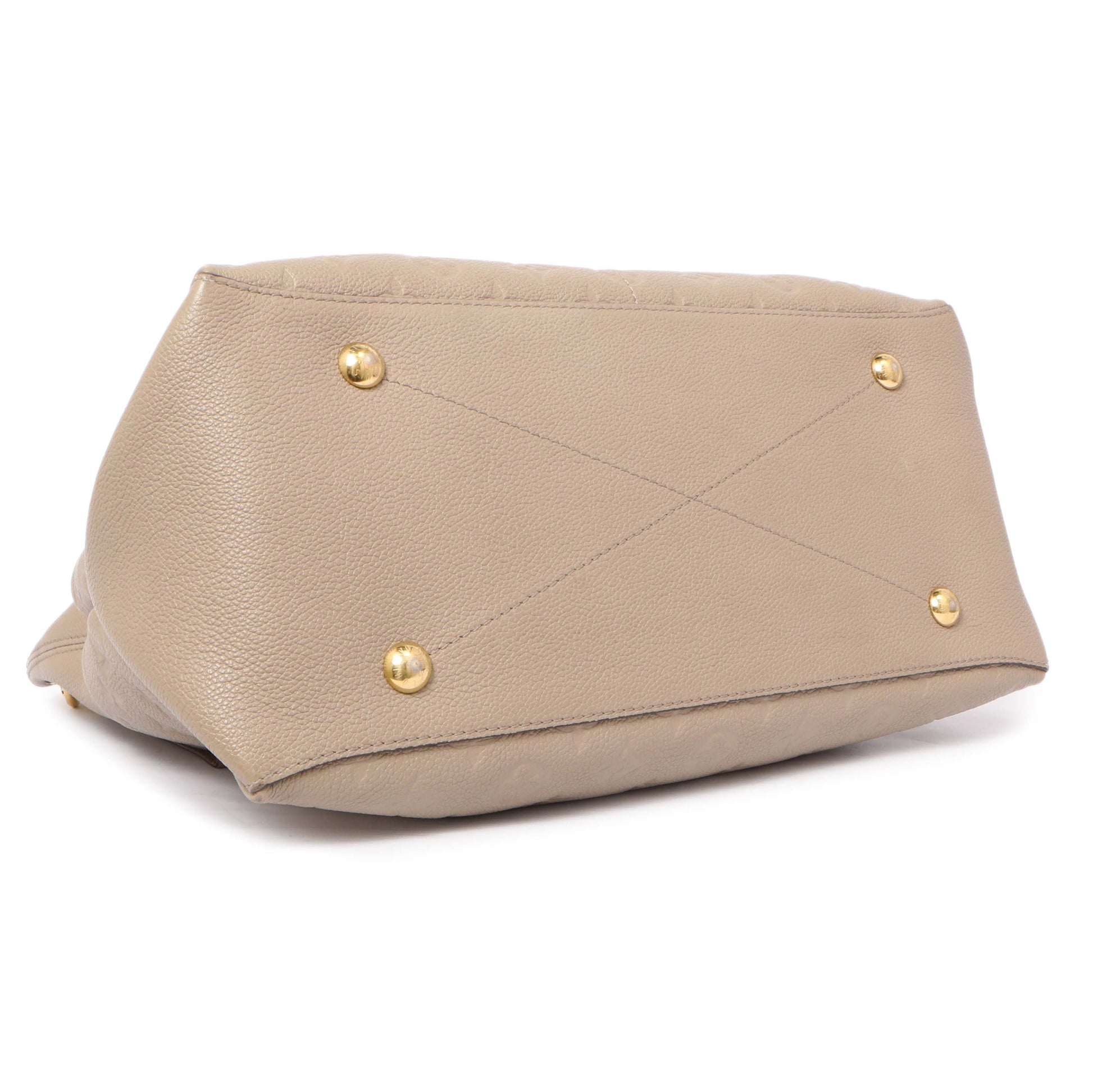 Exclusive Louis Vuitton Tourterelle Empreinte Maida Hobo — Back View