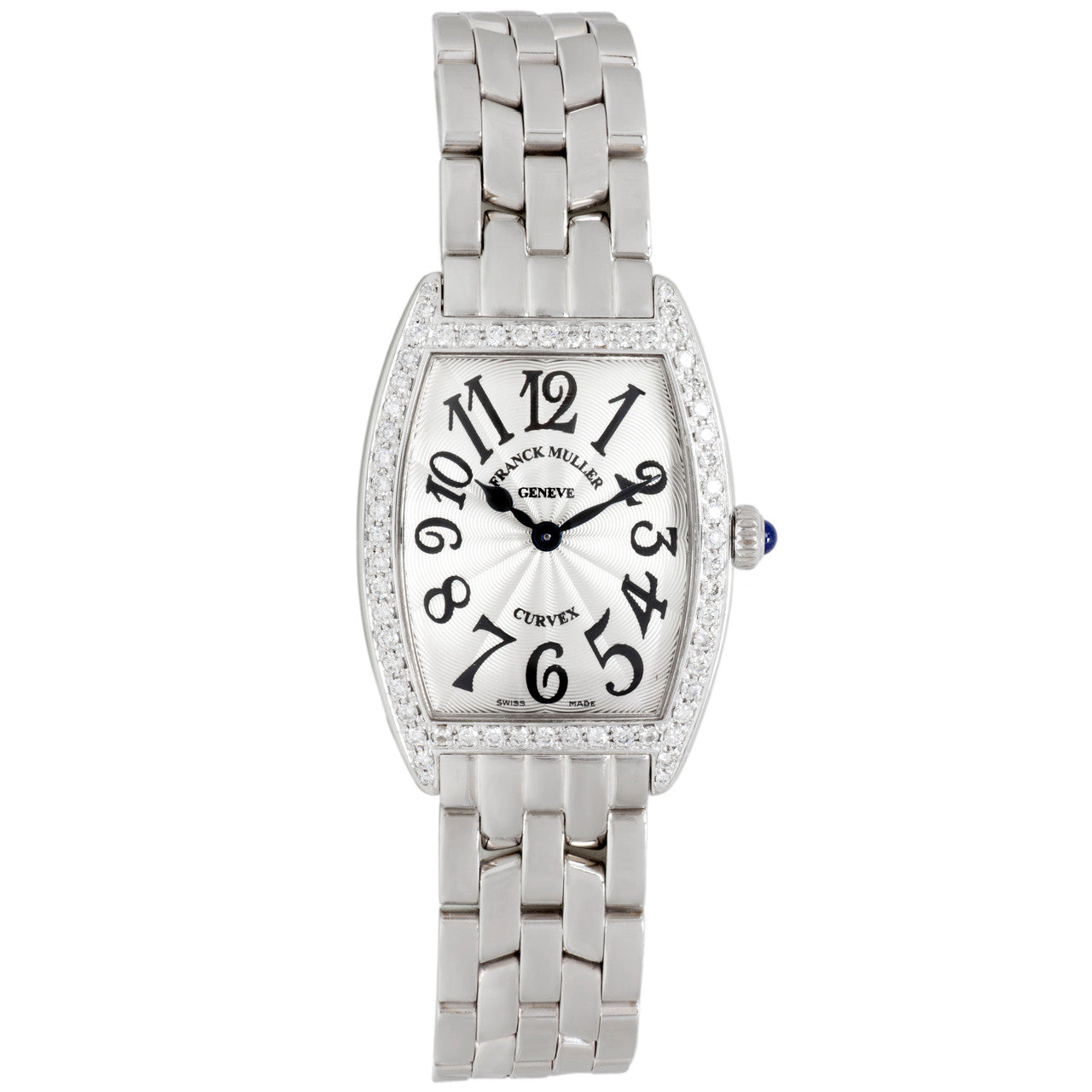 Exclusive Franck Muller Stainless Steel Cintree Curvex Diamond Watch 1752 QZ DP ACB ACE — Front View