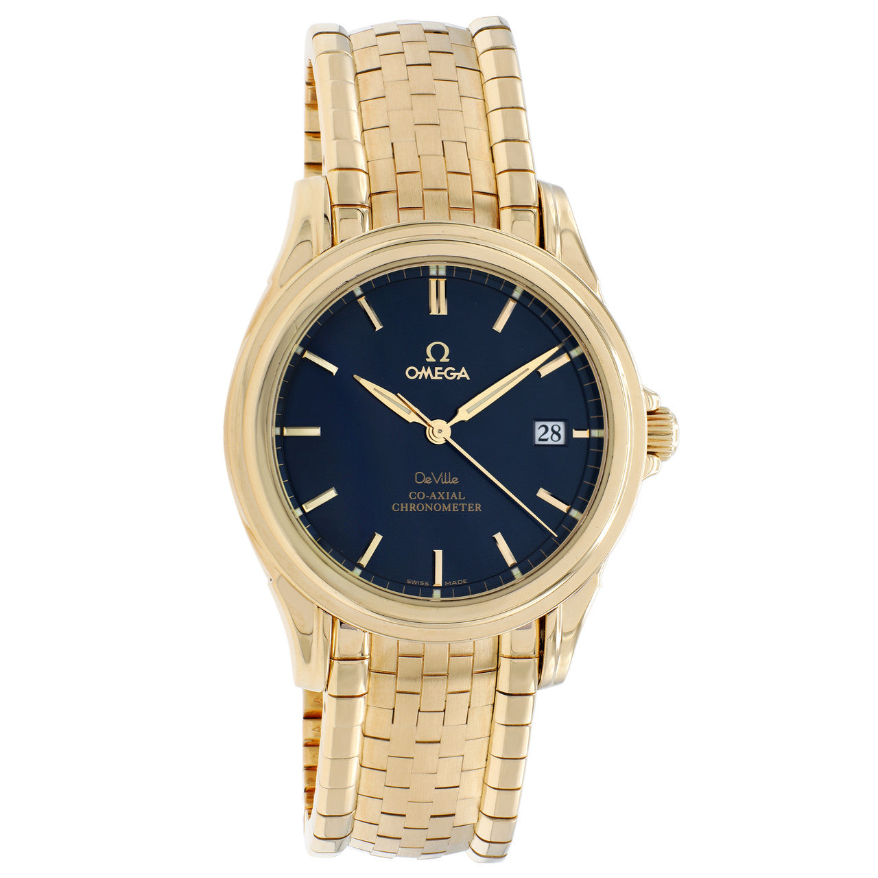 Exclusive Omega DeVille 18K Yellow Gold Co-Axial 37.5mm 4631.80.33 — Front View