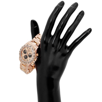 Exclusive Rolex 18K Everose Gold 40mm Cosmograph Daytona 116505 — Detail View