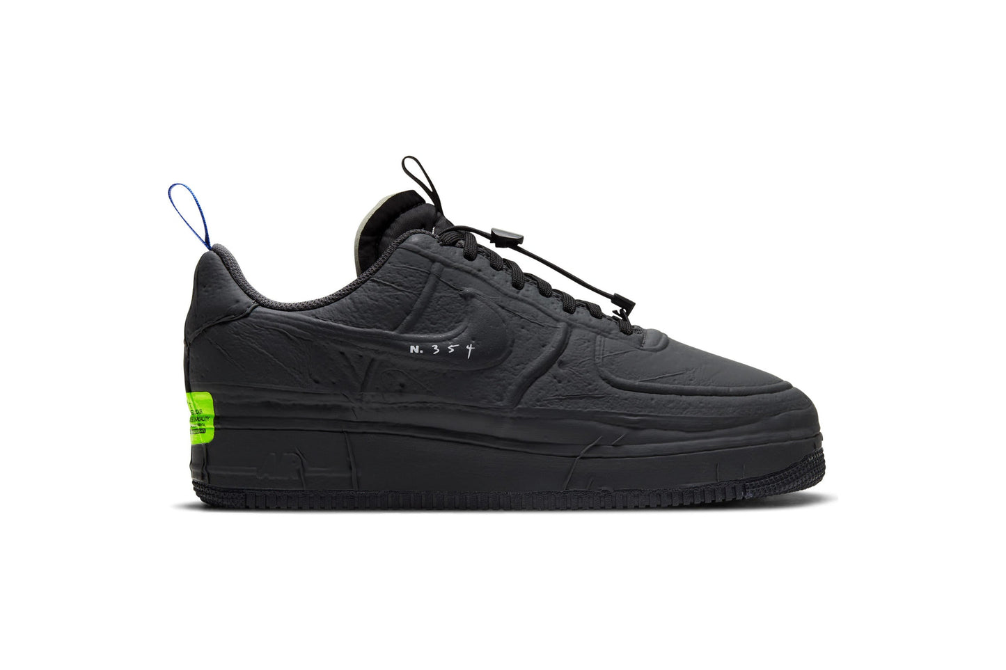 Exclusive Nike AIR FORCE 1 EXPERIMENTAL "BLACK" — 3.5 — Front View