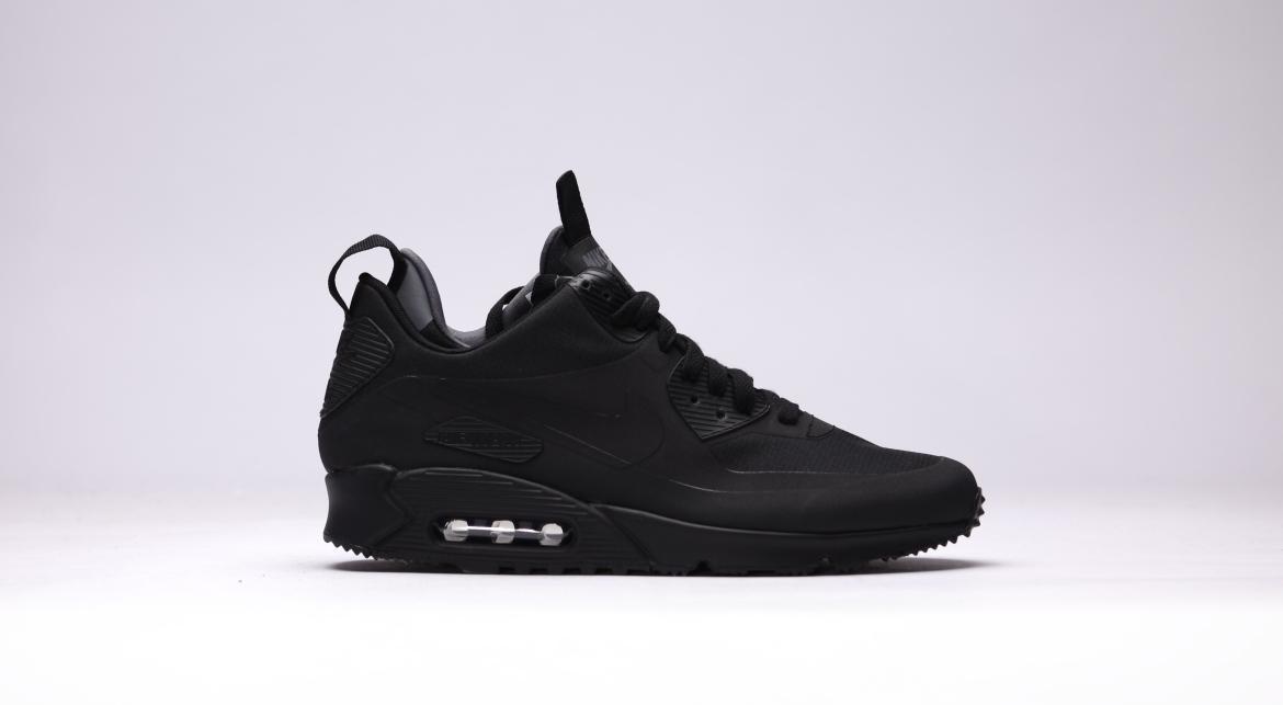 Exclusive Nike Air Max 90 Mid Winter "Triple Black" — 3.5 — Front View
