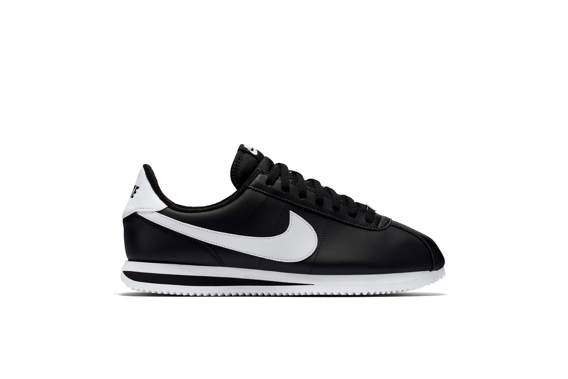Exclusive Nike CORTEZ BASIC LEATHER "BLACK" — 3.5 — Front View