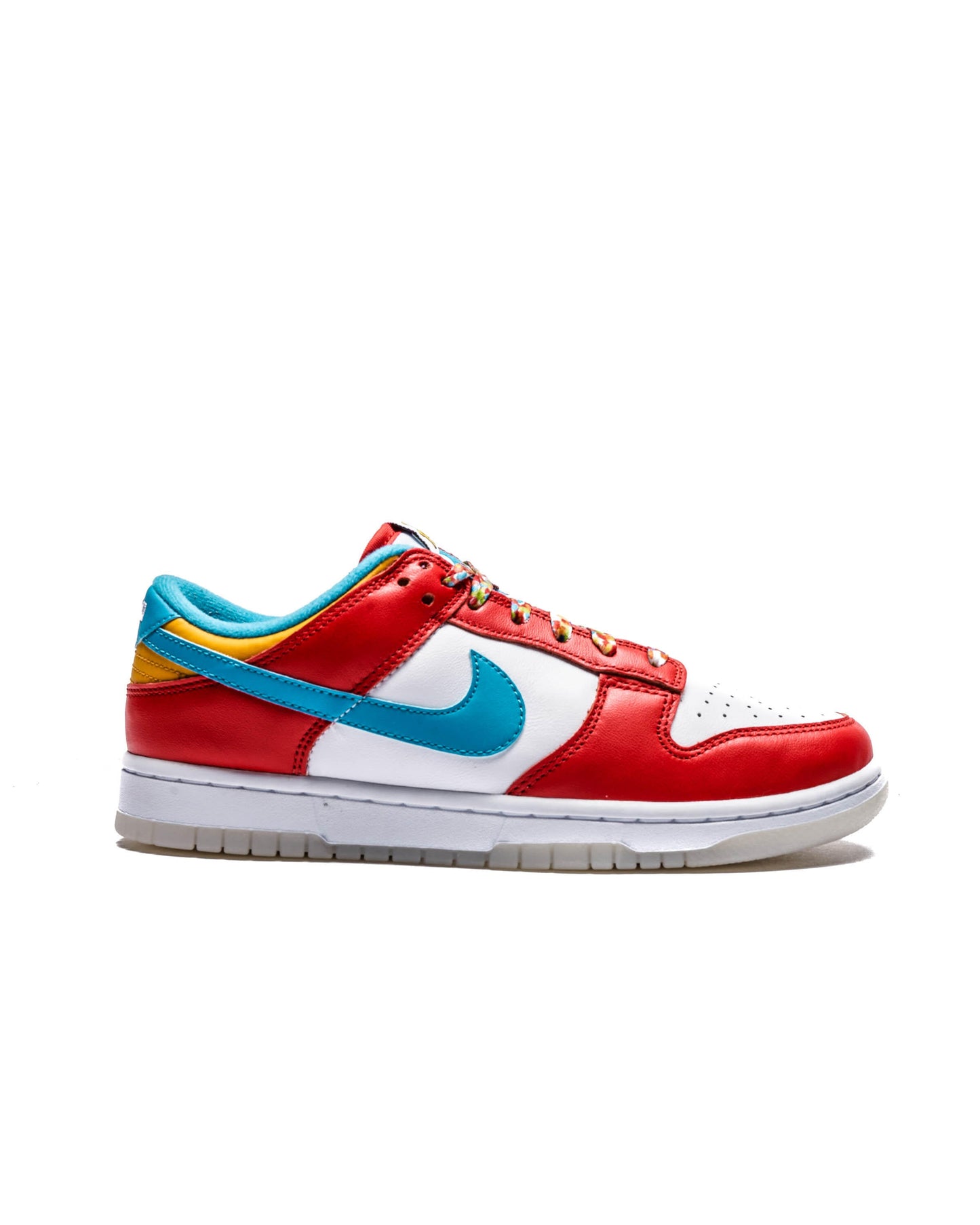Exclusive Nike x LeBron James Dunk Low QS "FRUITY PEBBLES" — 3 — Front View