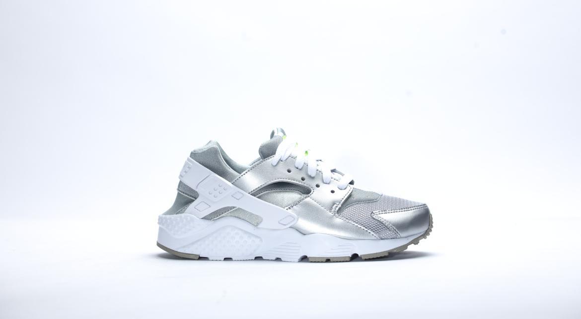 Exclusive Nike Huarache Run (gs) "Metallic Silver" — 3.5Y — Front View