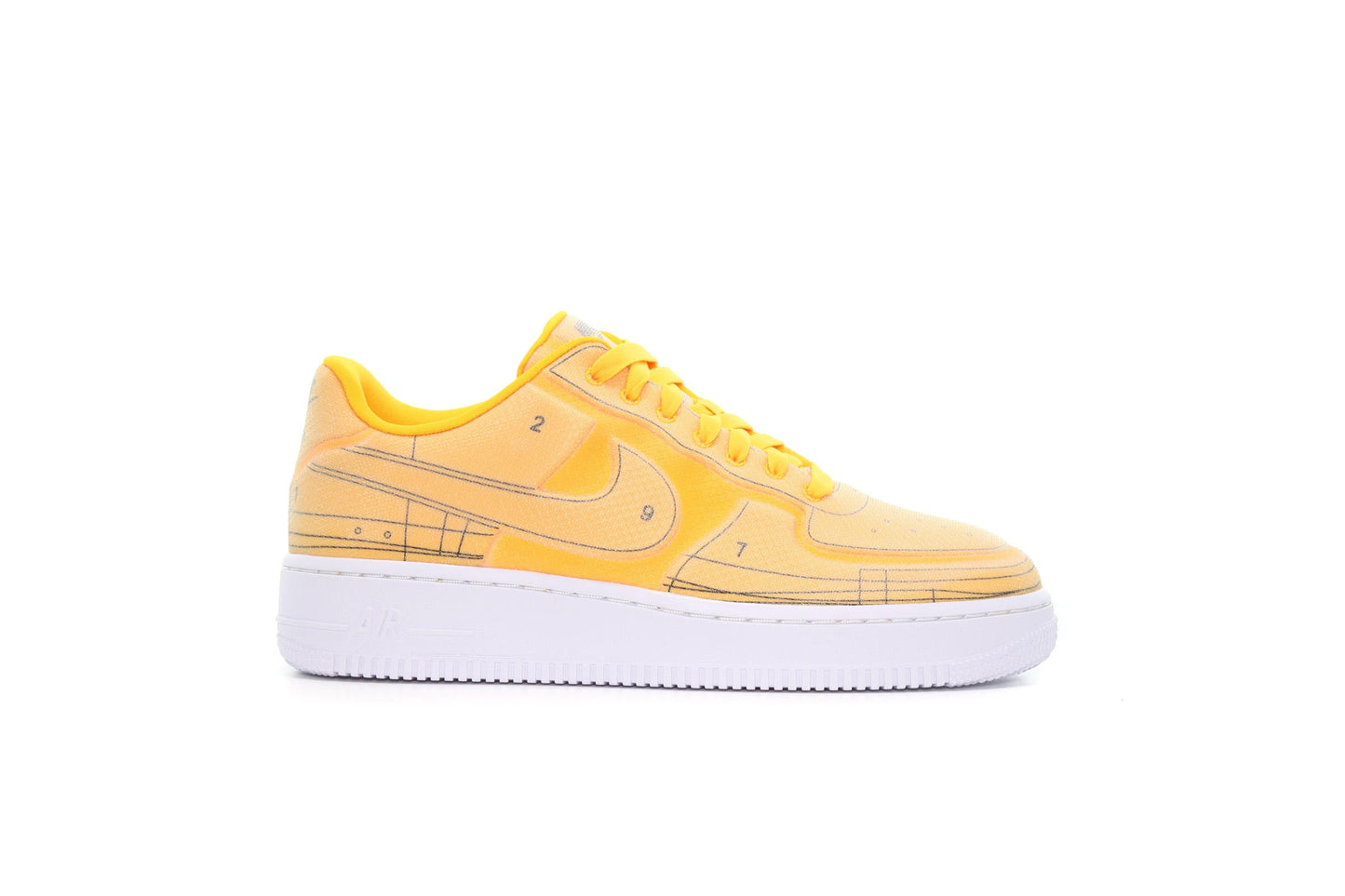 Exclusive Nike WMNS AIR FORCE 1 '07 LX "SCHEMATIC LASER ORANGE" — 5 — Front View