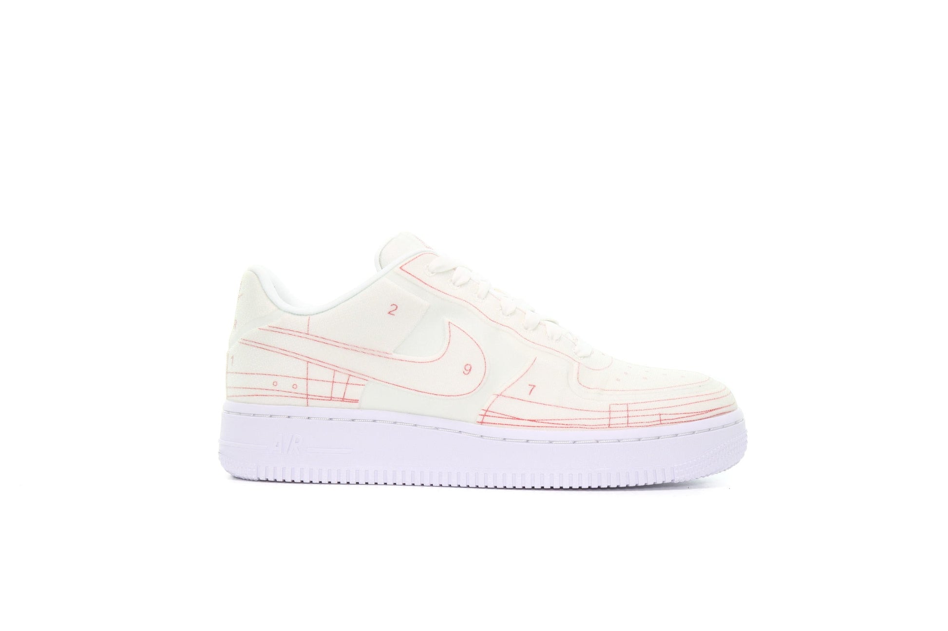 Exclusive Nike WMNS AIR FORCE 1 '07 LX "SCHEMATIC WHITE" — 5 — Front View