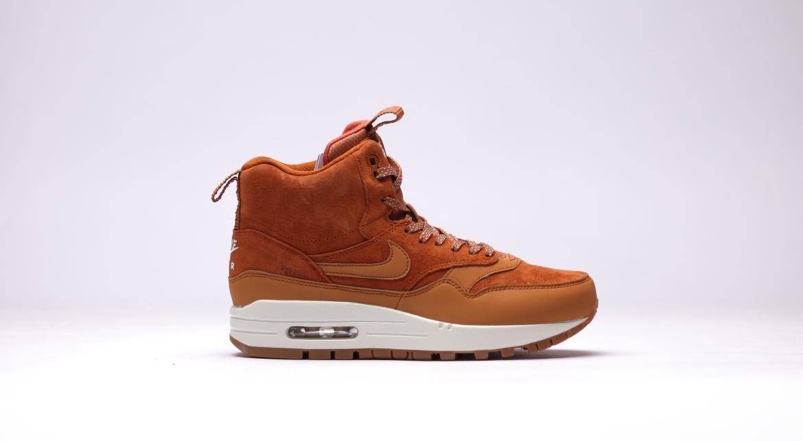 Exclusive Nike Wmns Air Max 1 Mid Snkrbt "Tawny" — 5 — Front View