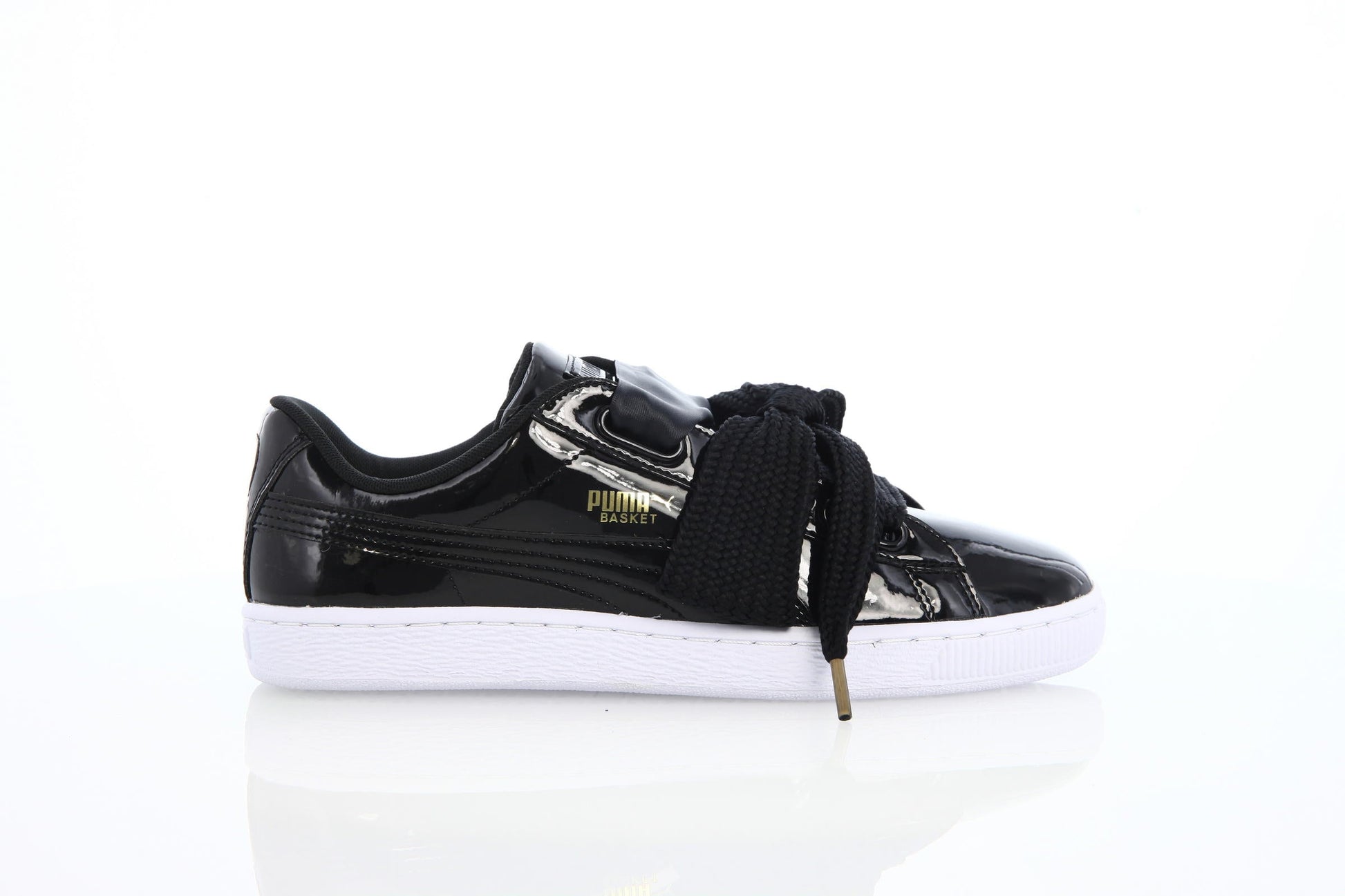 Exclusive Puma Basket Heart Patent Womens "Puma Black" — 4 — Front View