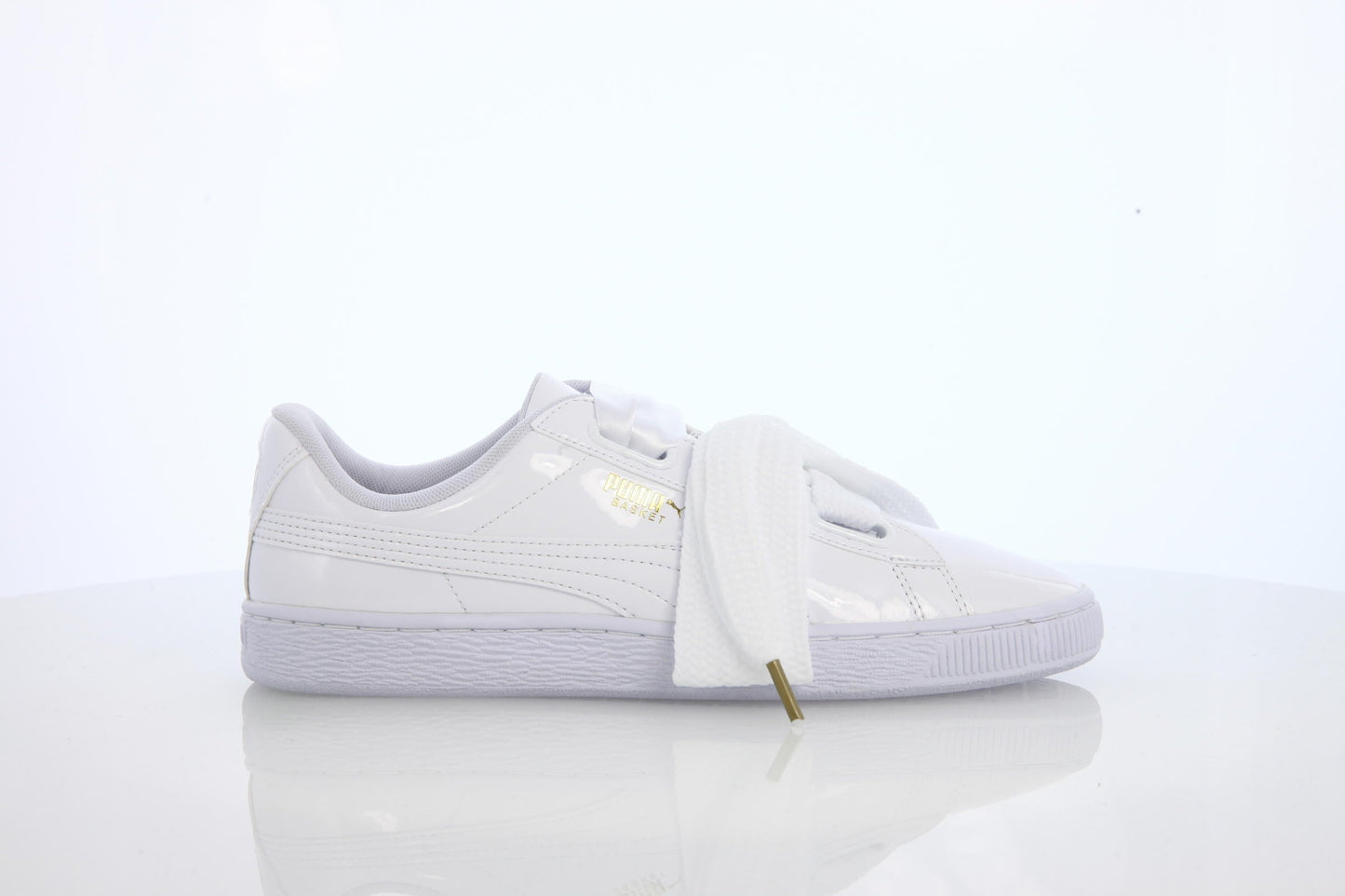 Exclusive Puma Basket Heart Patent Womens "Puma White" — 4 — Front View