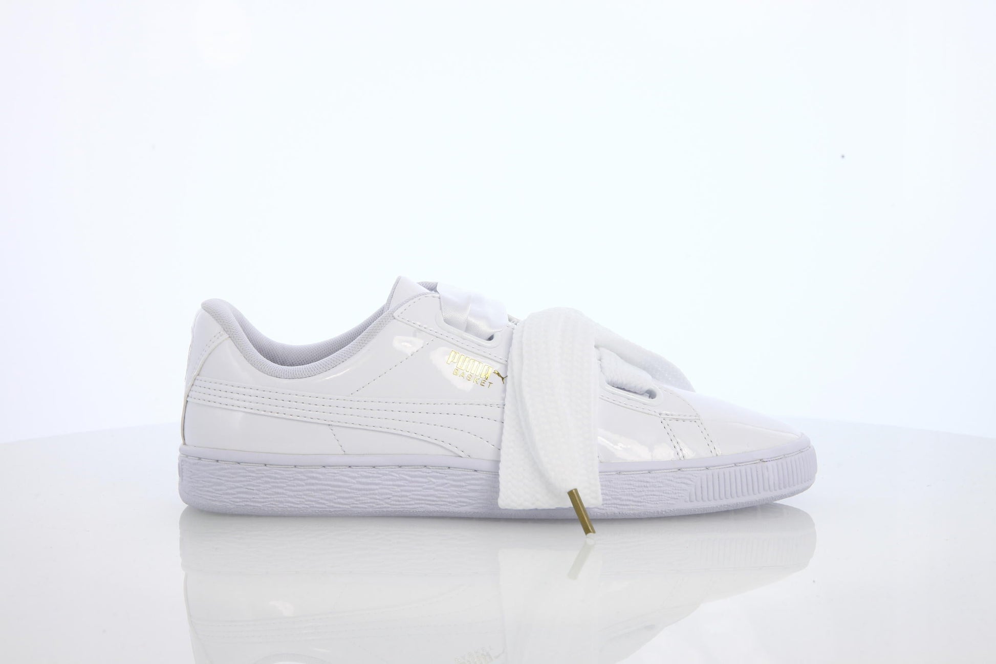 Exclusive Puma Basket Heart Patent Womens "Puma White" — 4 — Front View