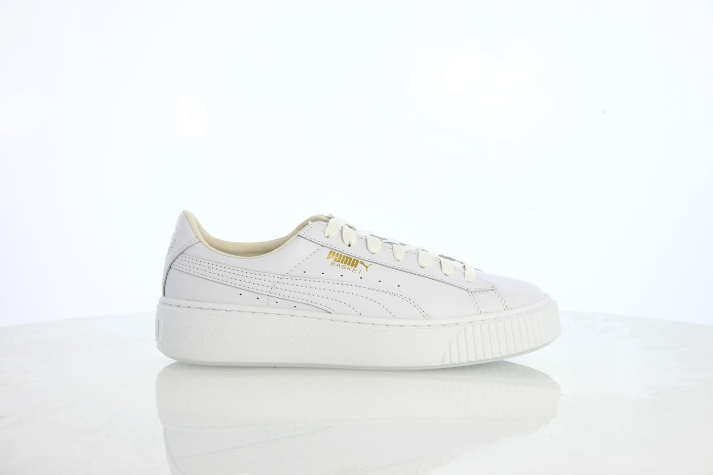 Exclusive Puma Basket Platform Core Womens "Puma White" — 4 — Front View