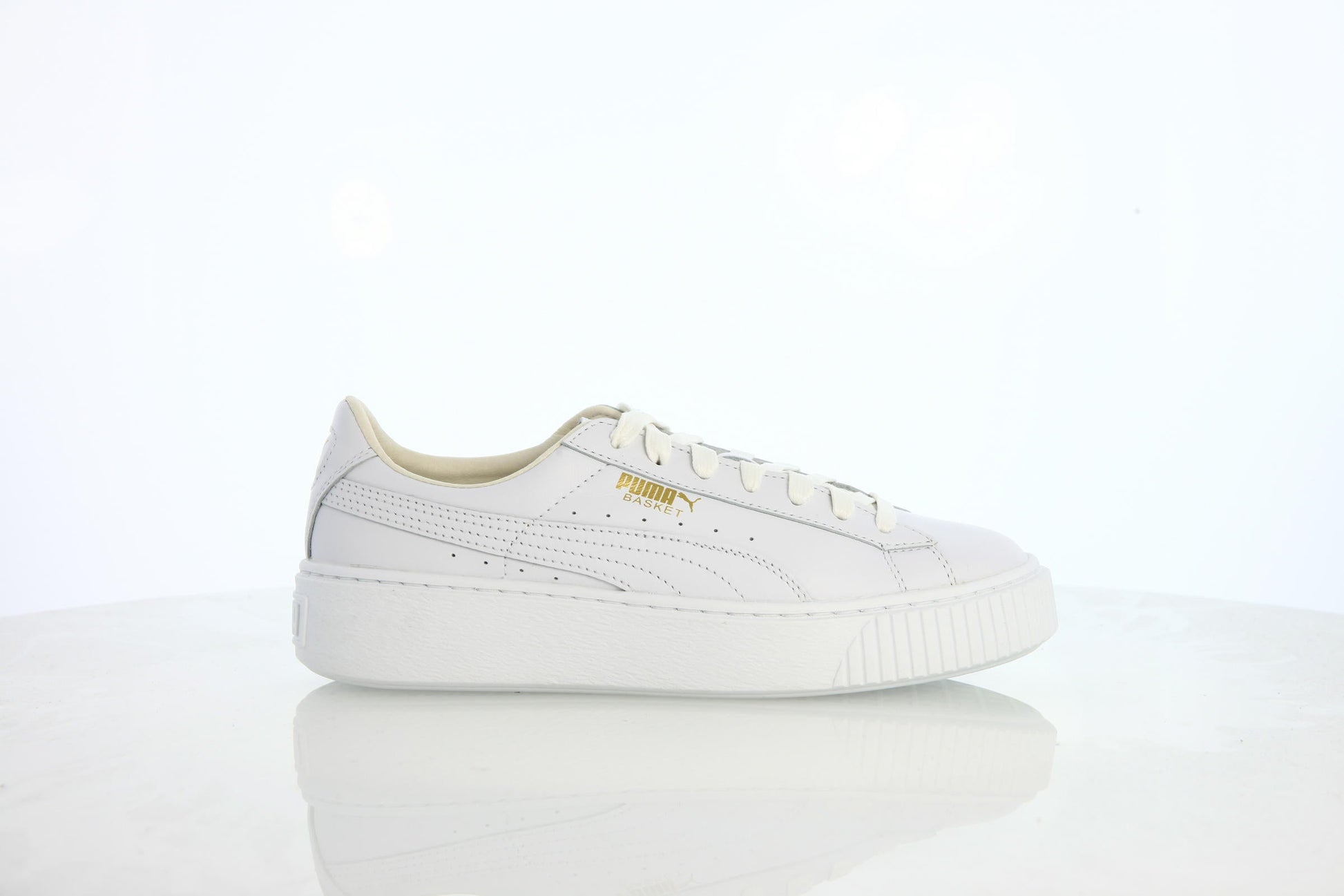 Exclusive Puma Basket Platform Core Womens "Puma White" — 4 — Front View