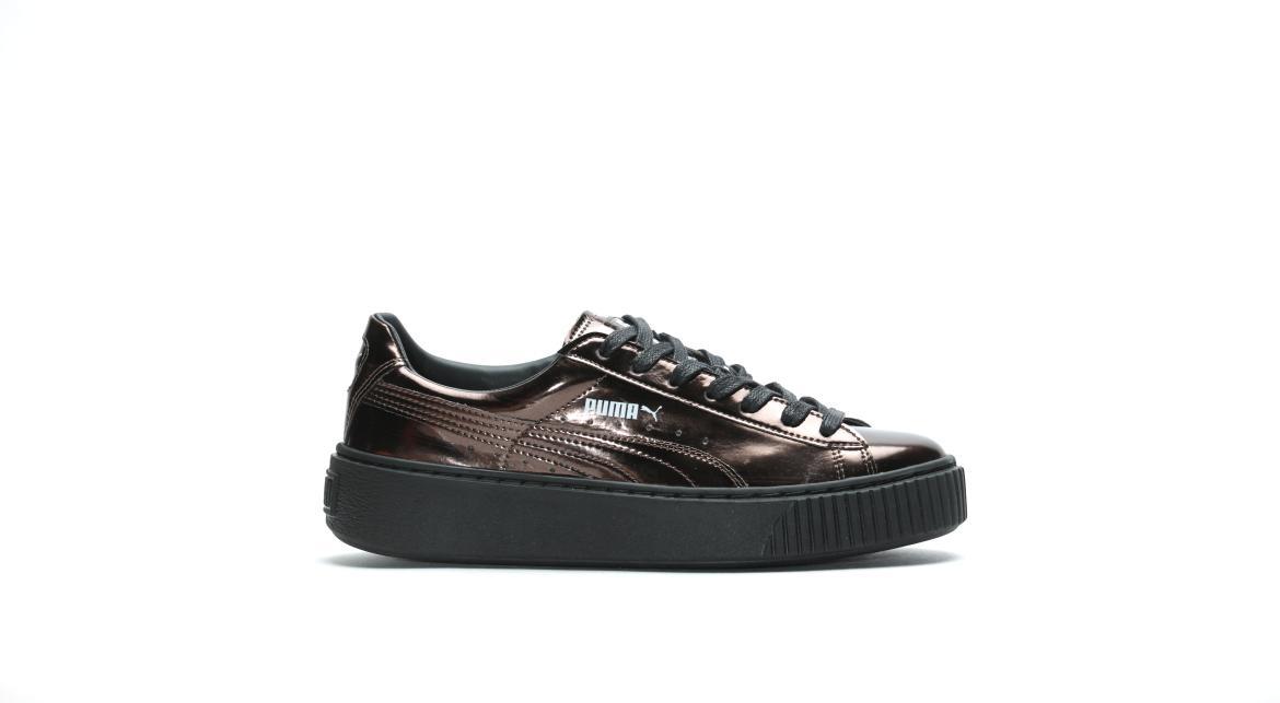 Exclusive Puma Basket Platform Metallic "Puma Black" — 4 — Front View