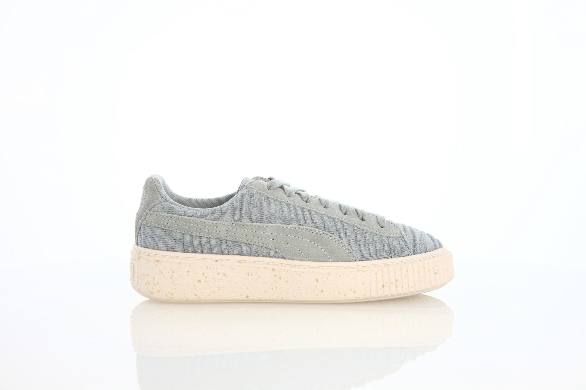 Exclusive Puma Basket Platform OW Womens "Quarry" — 4 — Front View