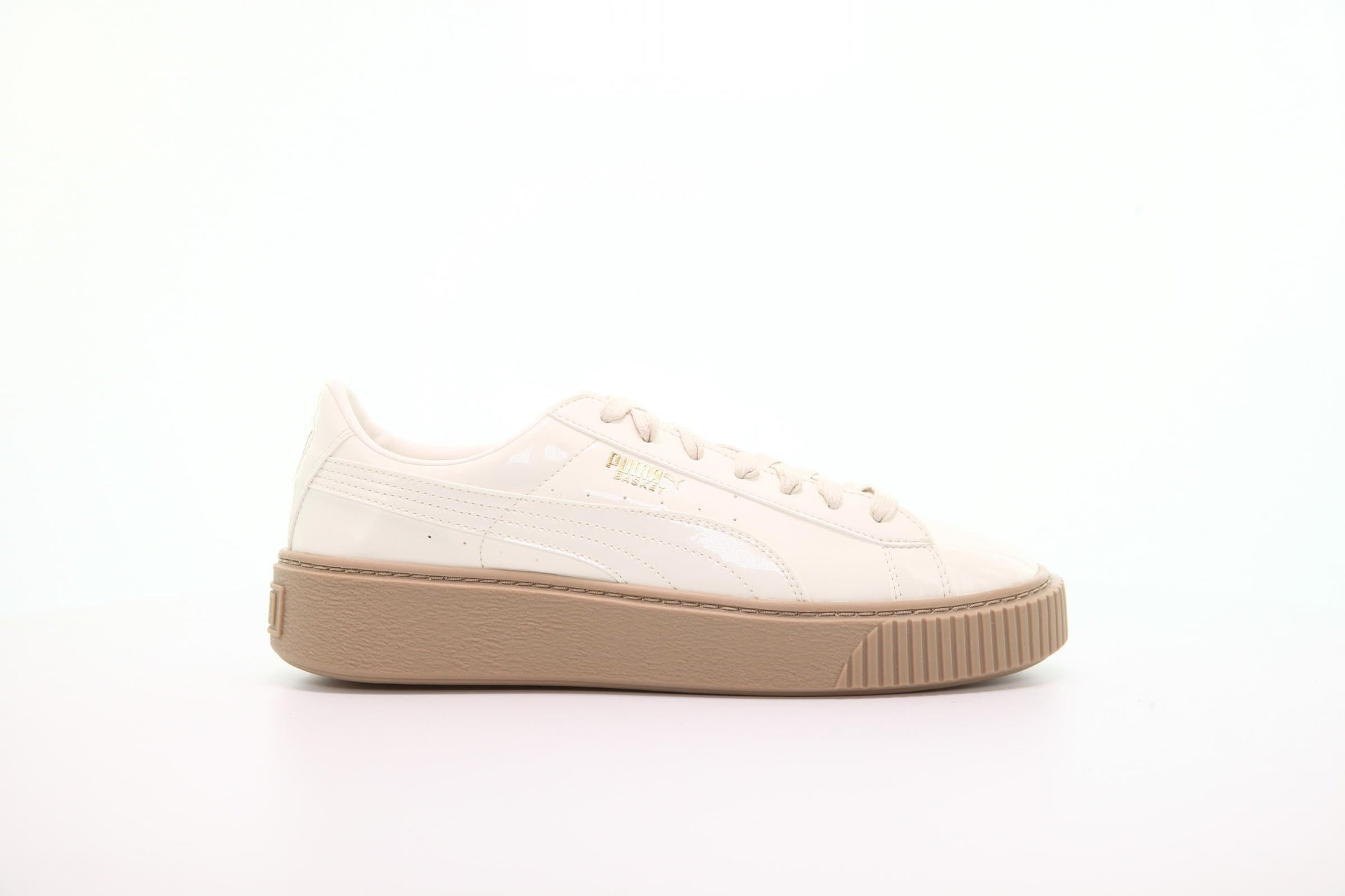 Exclusive Puma Basket Platform Patent Womens "Marshmallow" — 4 — Front View