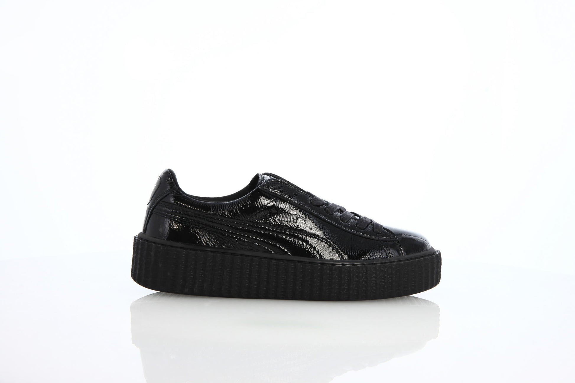 Exclusive Puma CREEPER WRINKLED PATENT "Black Puma" — 4 — Front View