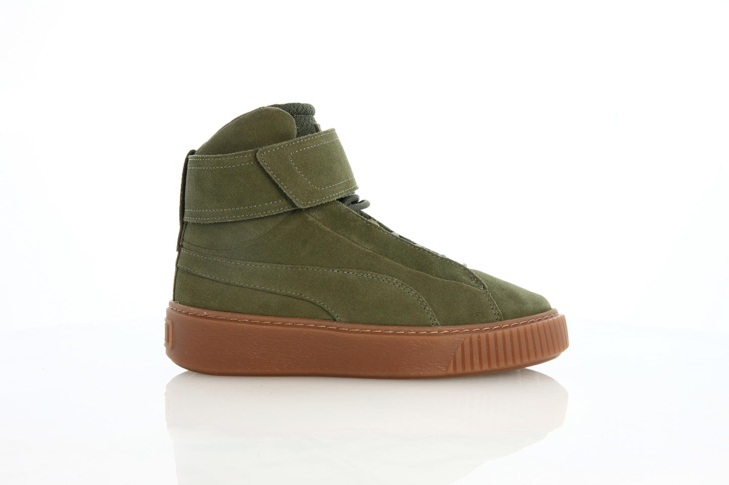 Exclusive Puma Platform Mid OW  Womens "Olive Night" — 4 — Front View