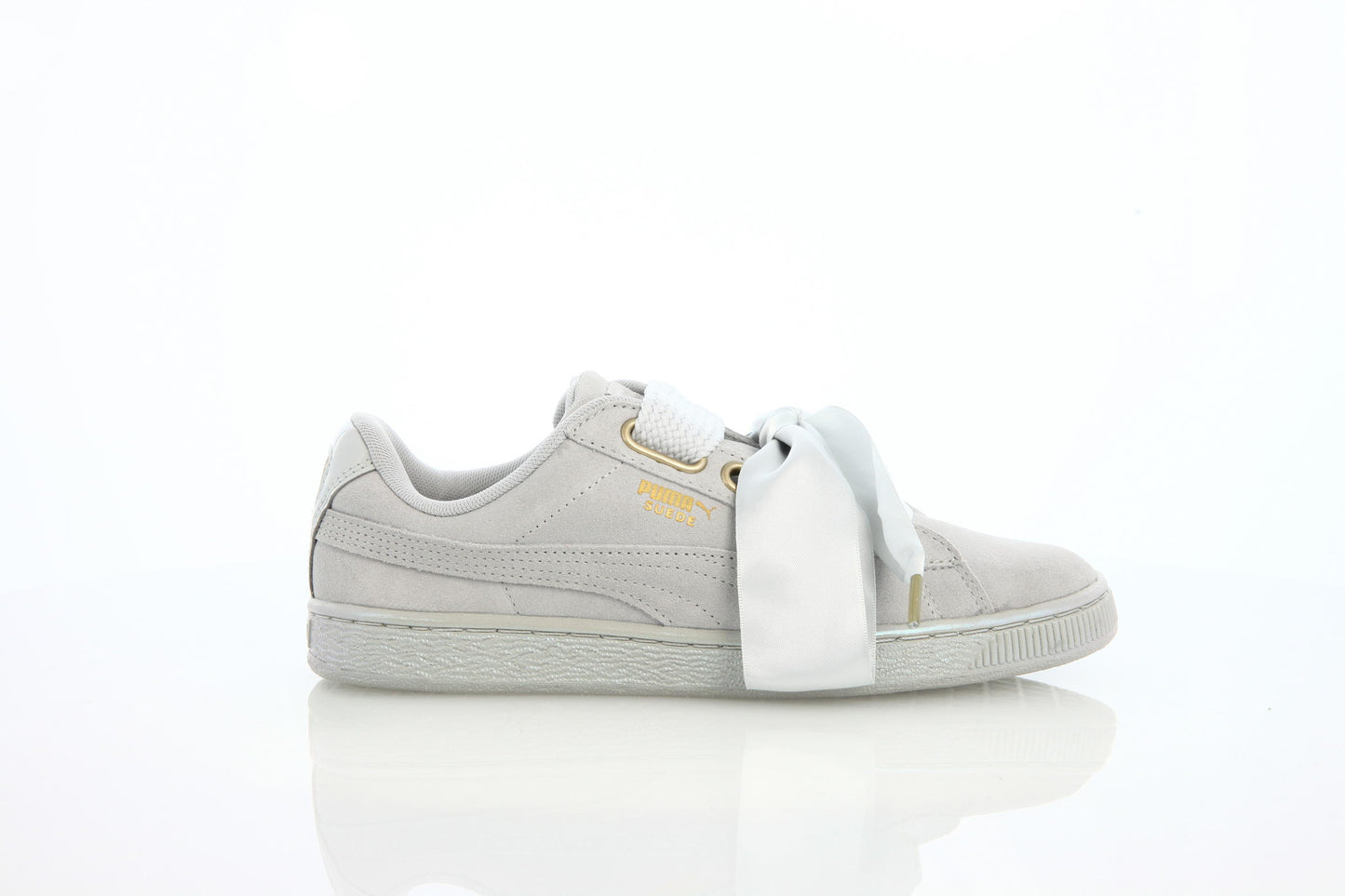 Exclusive Puma Suede Heart Satin Wn's "Gray Violet" — 4 — Front View