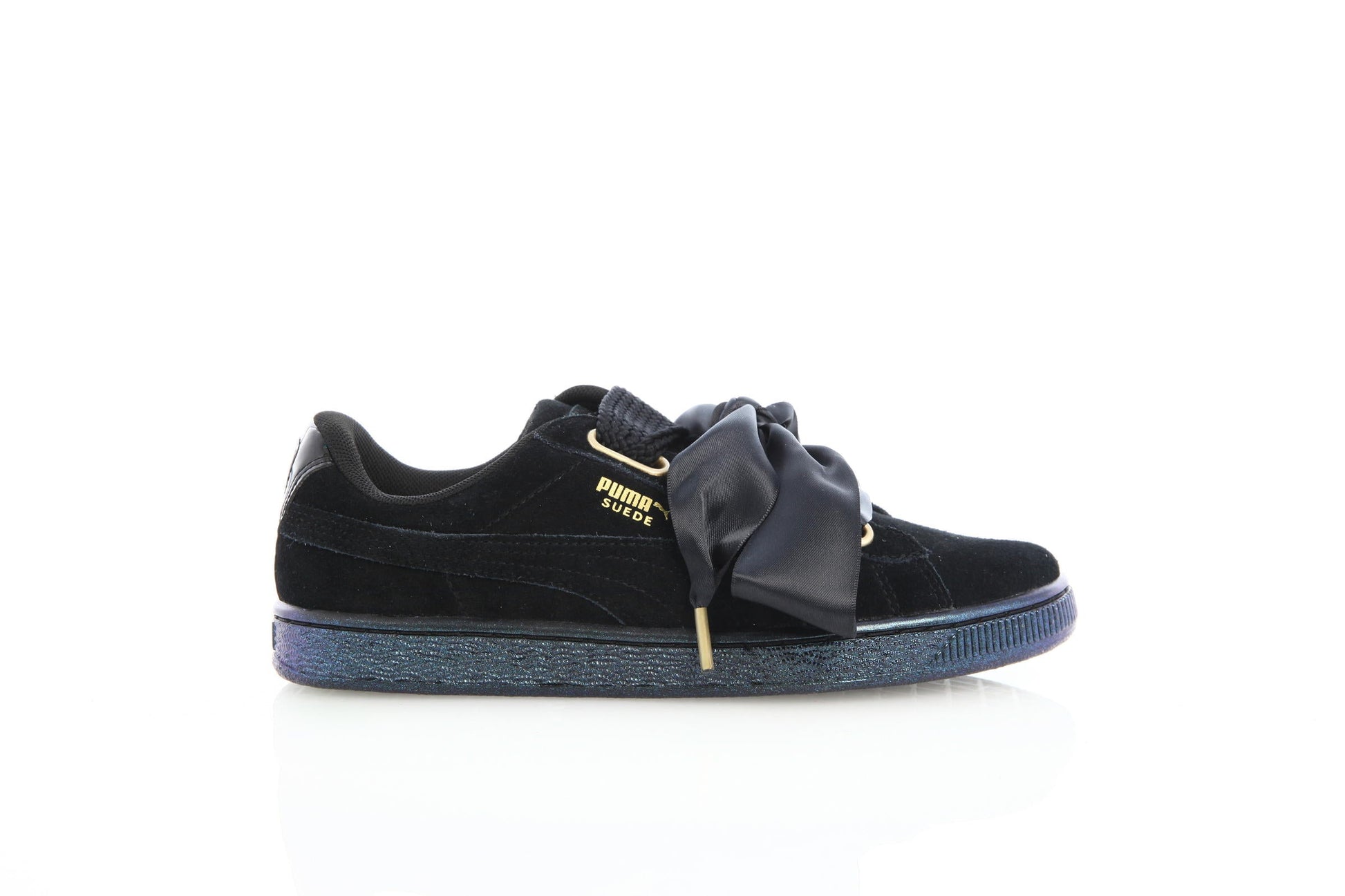 Exclusive Puma Suede Heart Satin Wn's "Puma Black" — 4 — Front View