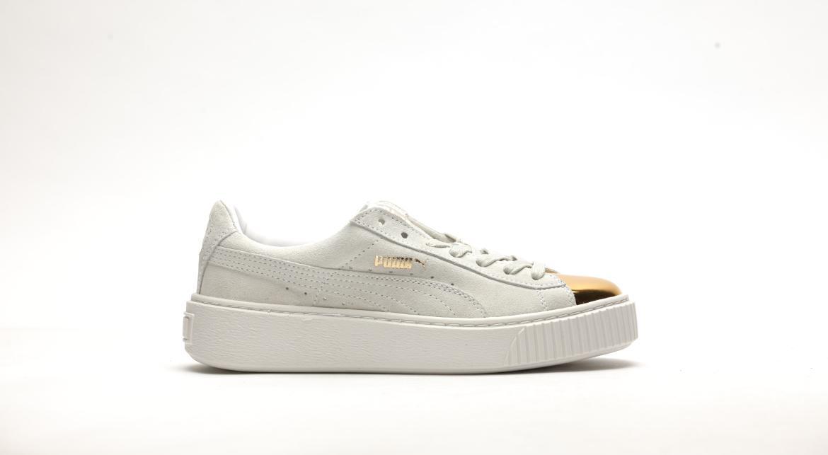 Exclusive Puma Suede Platform Gold "Star White" — 4 — Front View