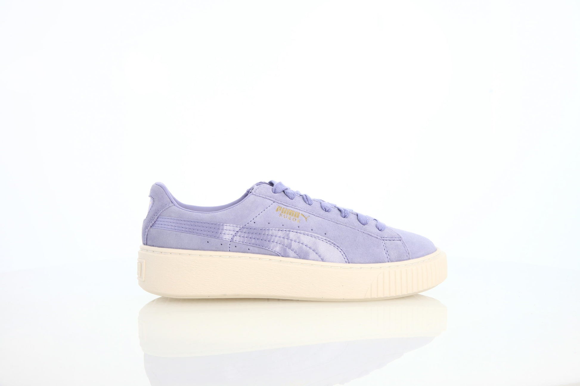 Exclusive Puma Suede Platform Satin "Sweet Lavender" — 4 — Front View