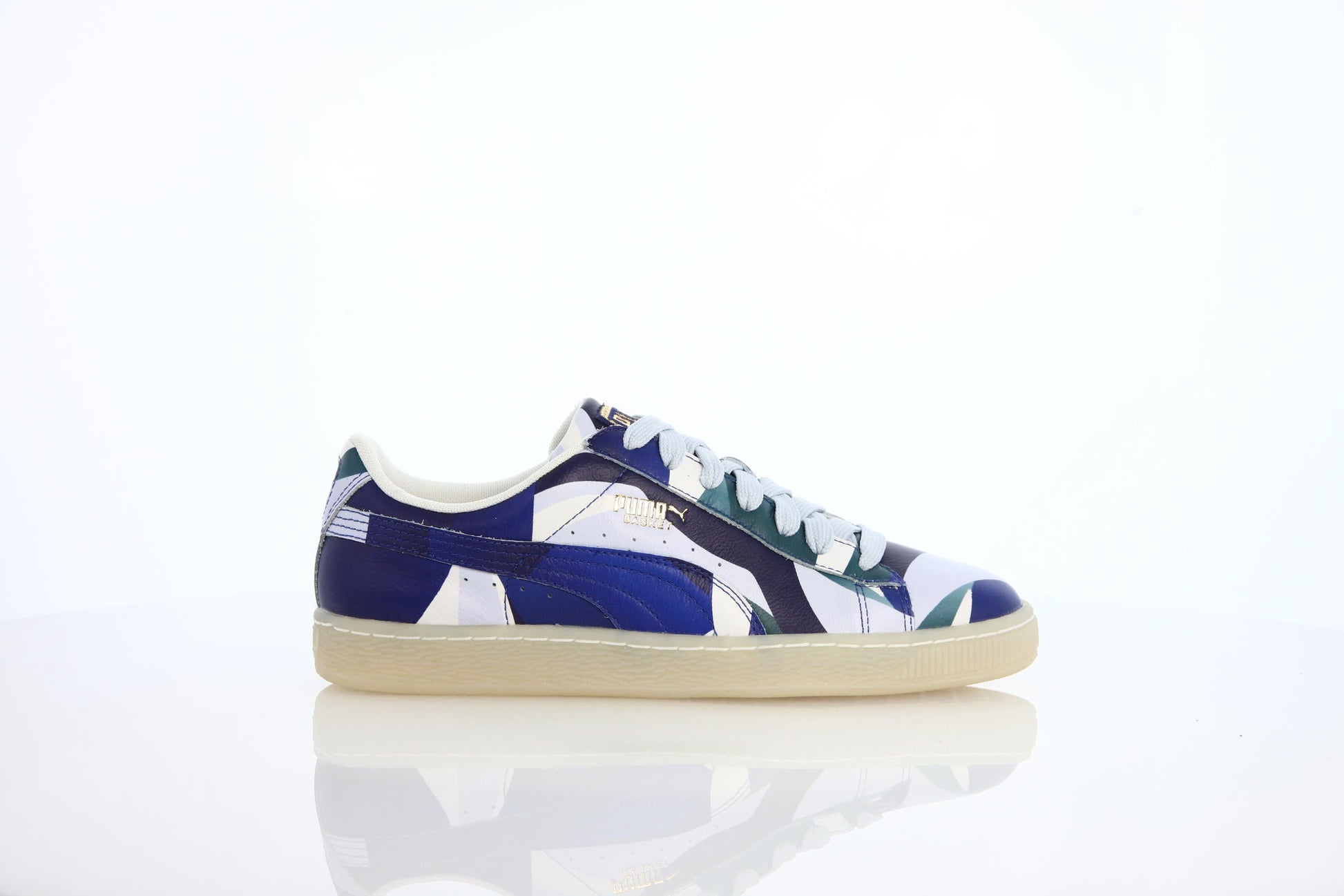 Exclusive Puma x CAREAUX Basket Graphic "Twilight Blue" — 4 — Front View