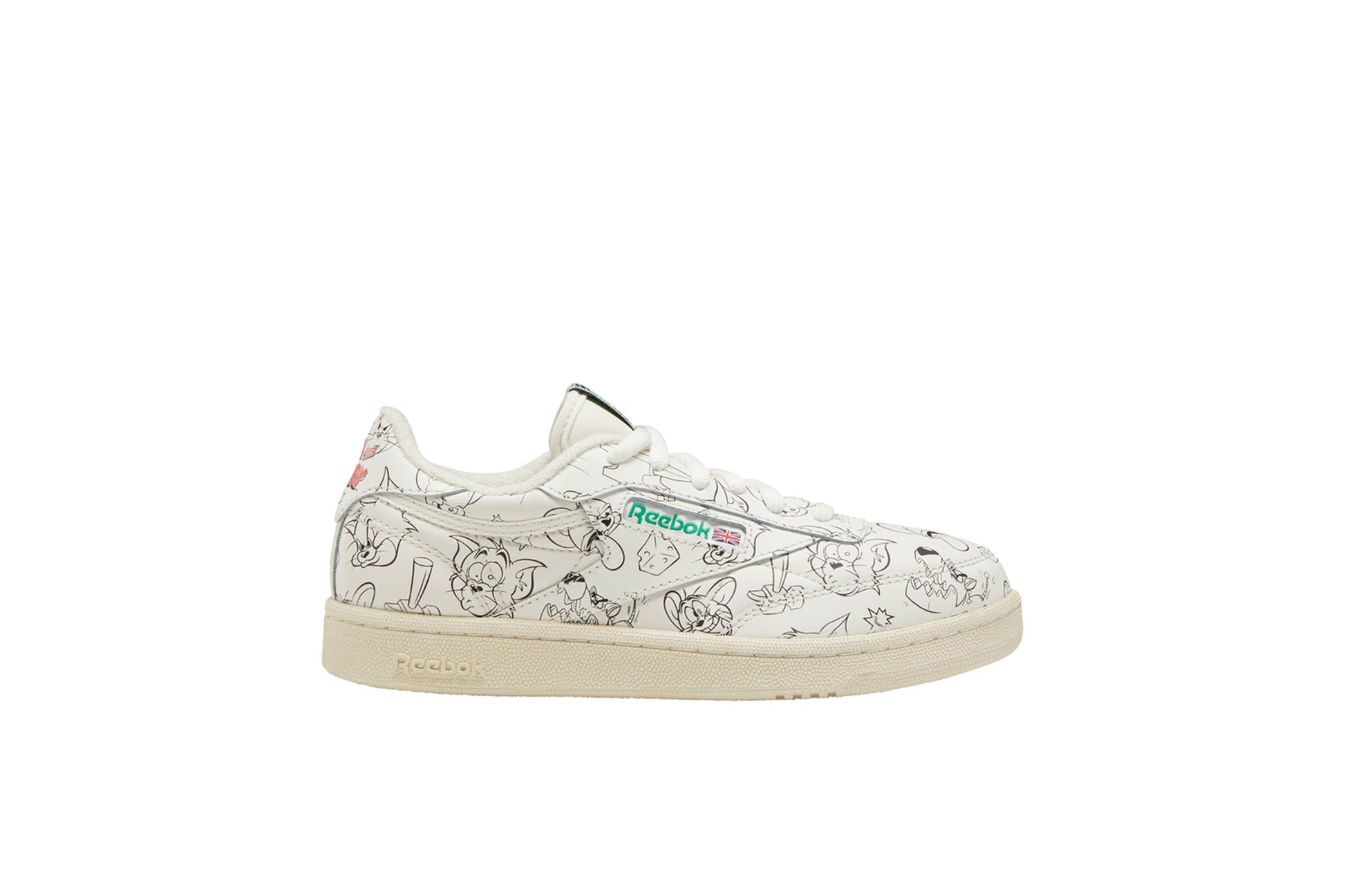 Exclusive Reebok x TOM & JERRY CLUB C 85 MU "Chalk Green" — 3 — Front View