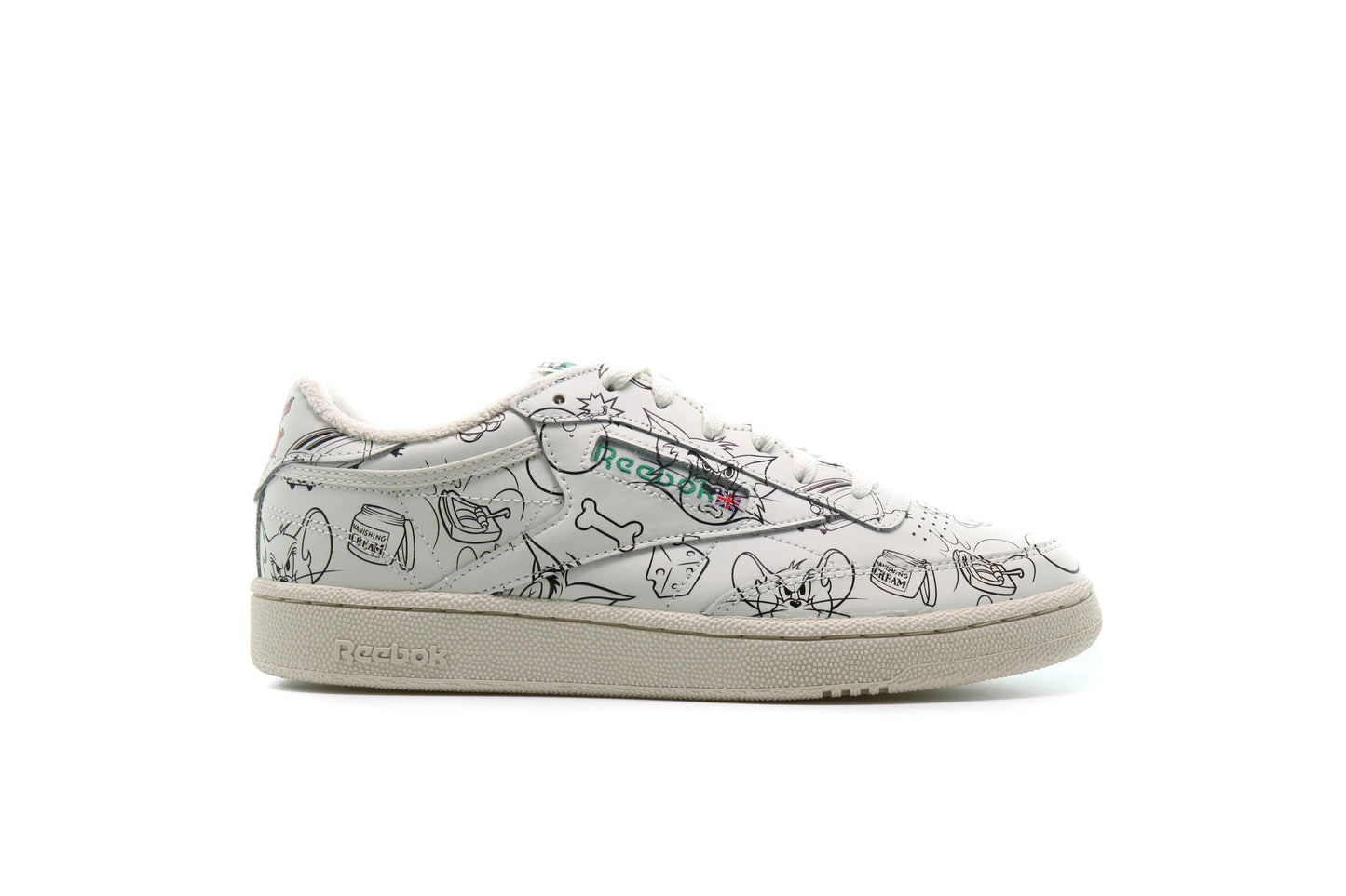 Exclusive Reebok x TOM & JERRY CLUB C 85 MU "Chalk" — 5 — Front View