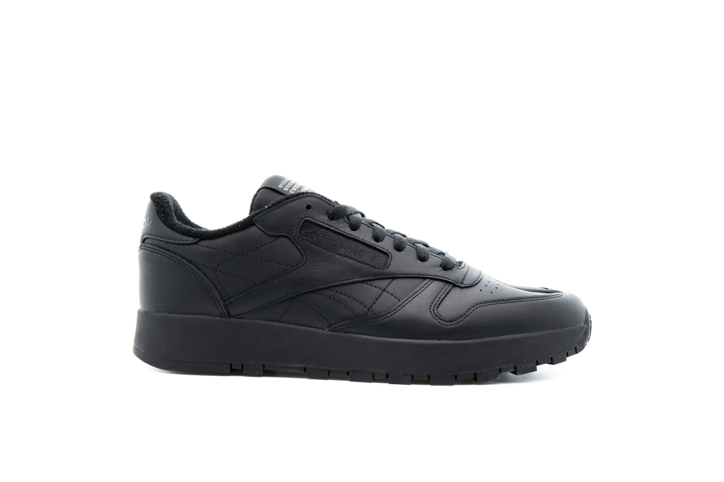 Exclusive Reebok x MAISON MARGIELA PROJECT 0 CLASSIC LEATHER "BLACK" — 4.5 — Front View