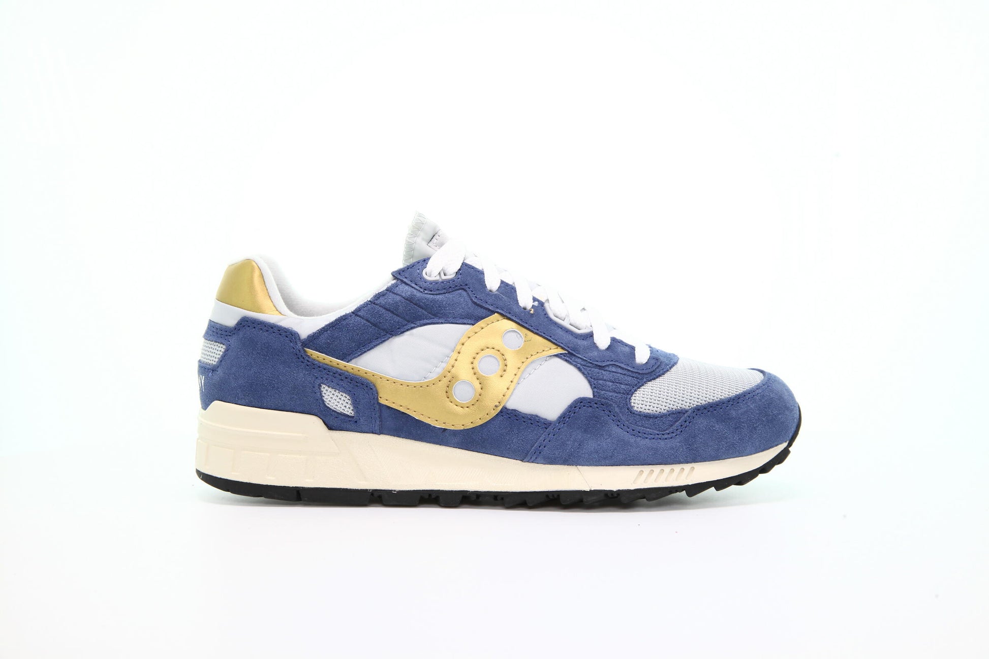 Exclusive Saucony Shadow 5000 Vintage "Blue / Gold" — 4.5 — Front View