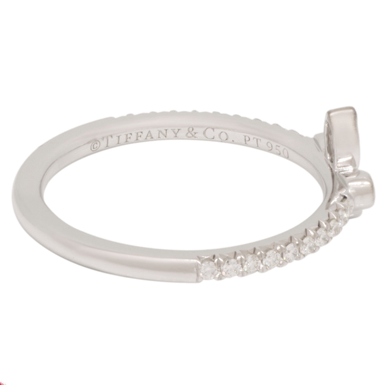 Exclusive Tiffany & Co. Platinum Diamond Fleur de Lis Ring — Side View
