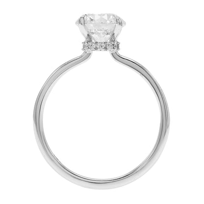 Exclusive 18K White Gold 1.54 Carat Hidden Halo Diamond Solitaire Ring — 3.5 — Side View
