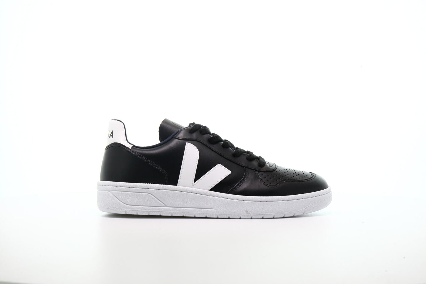 Exclusive Veja V-10 Leather "Black And White" — 7 — Front View