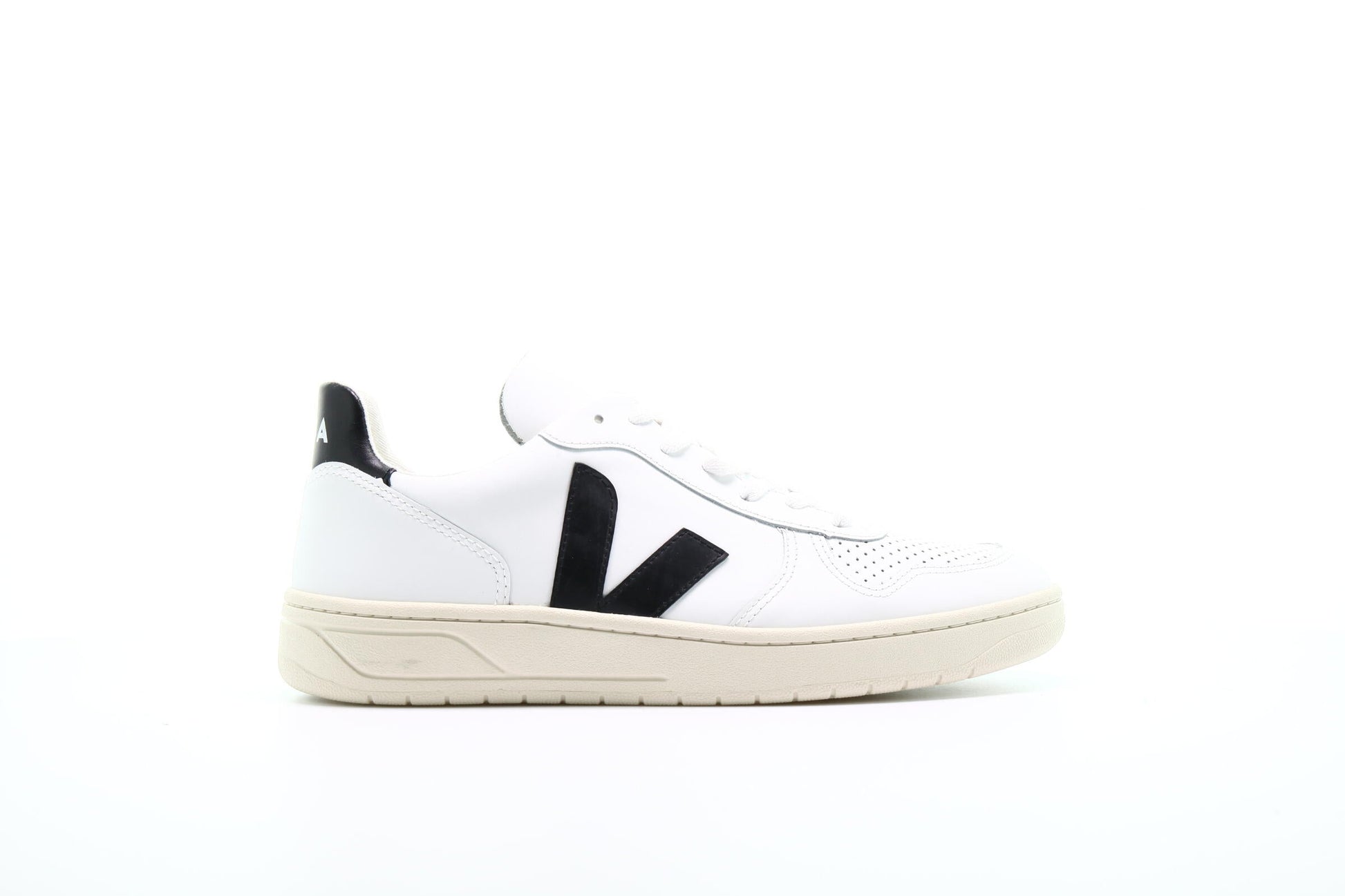 Exclusive Veja V10 Leather "Extra White Black" — 7 — Front View
